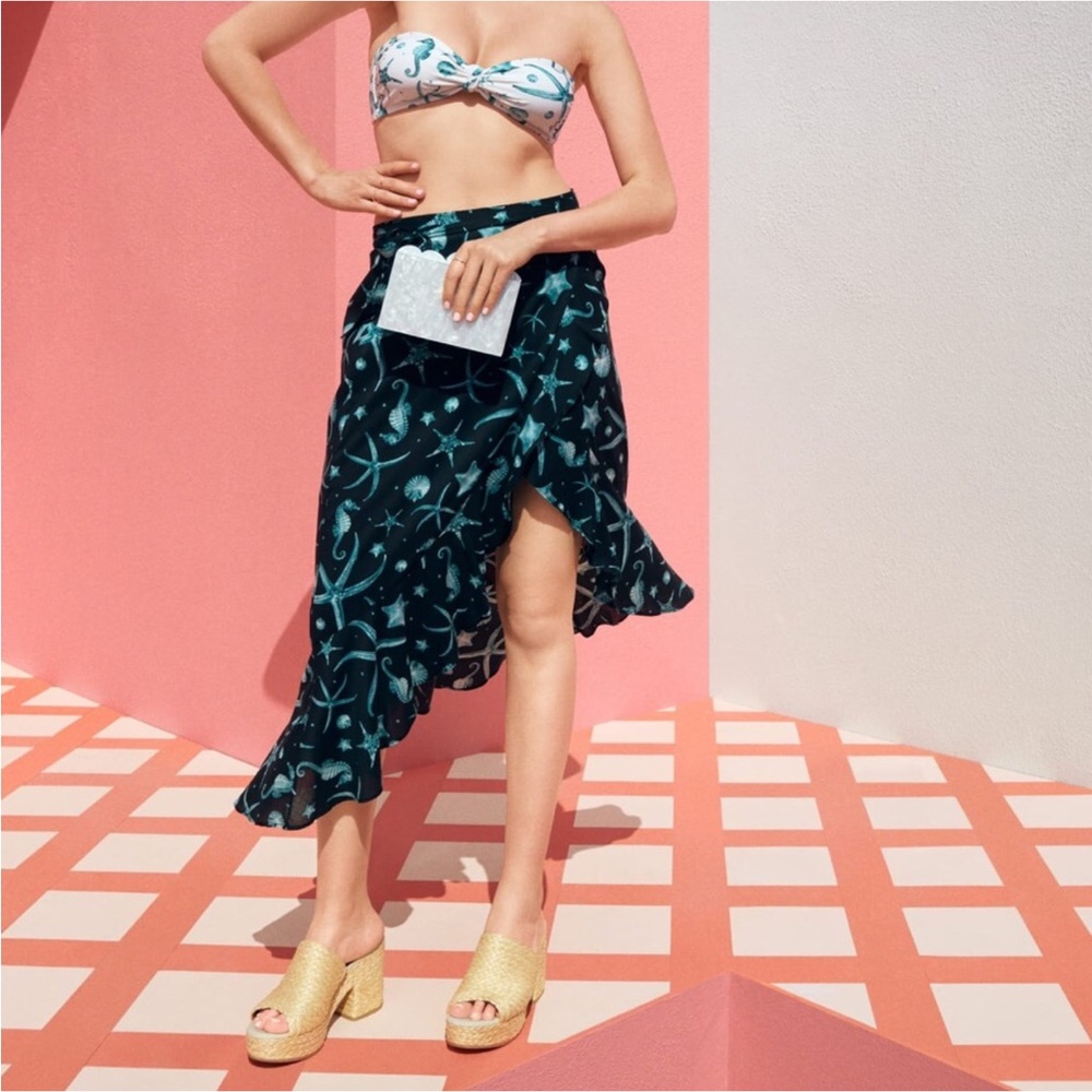 AGUA BENDITA X TARGET Deep Sea Print wrap Skirt Size XL NEW